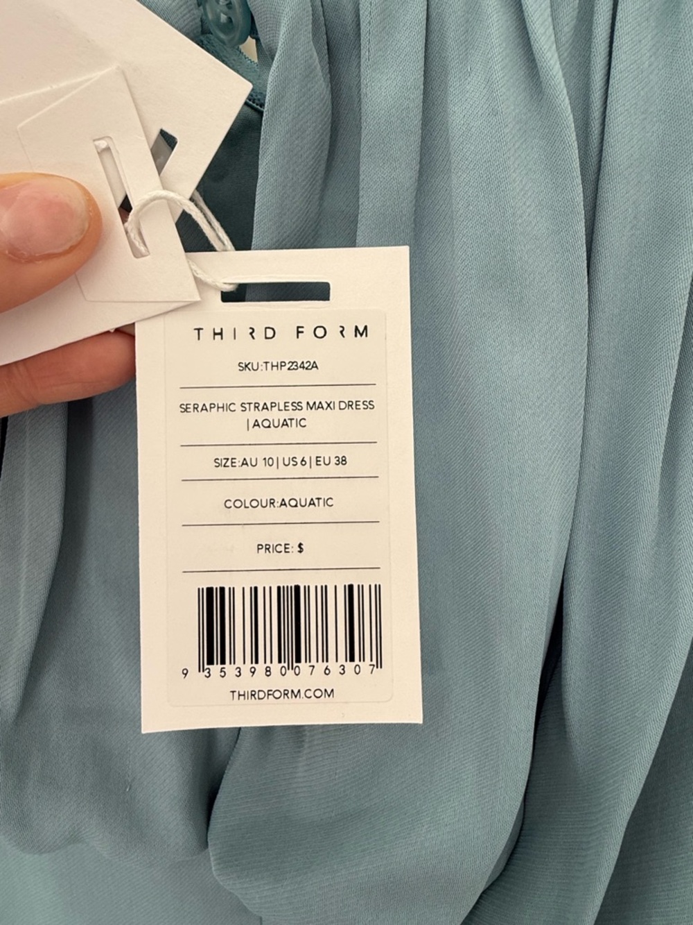 Third Form Seraphic Strapless Maxi Dress - Aquatic Blue
